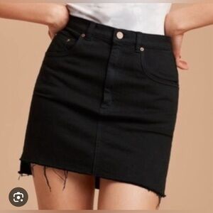 Wilfred Free Black Tanit Frayed Hem Denim Skirt